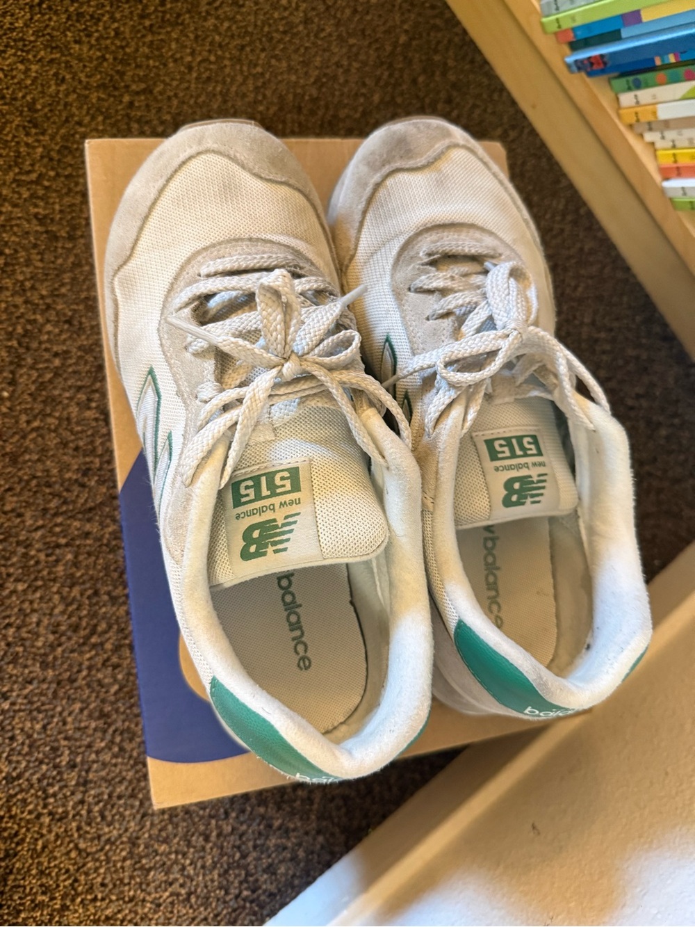 New Balance 515 Sneakers in Light Gray with Teal Accents